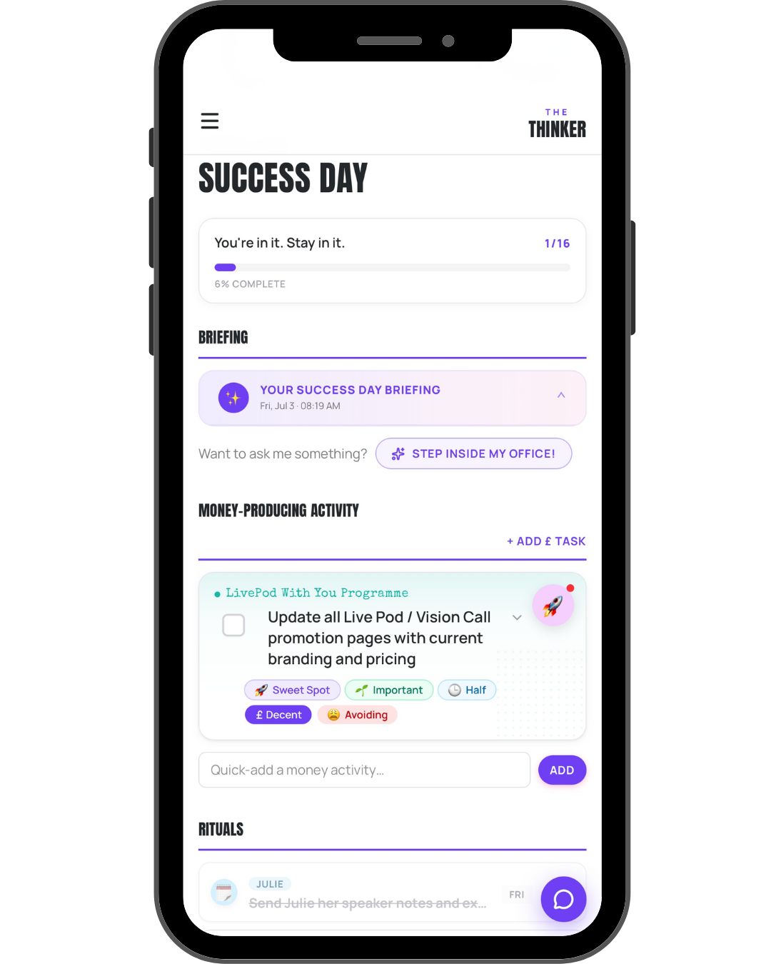 Thinker’s Success Day briefing
